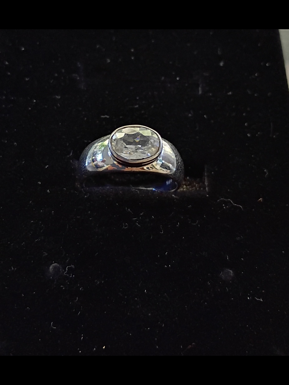 Vtg Rare Oval Diamond Simulant CZ Solitaire Ring sz 7 925 Sterling 4g Exc Cond! - Picture 9 of 10